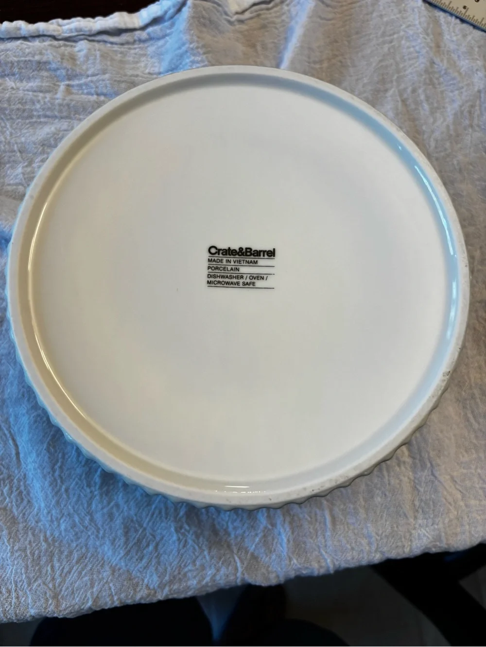 Crate&Barrel White Fluted Ceramic Ramekin